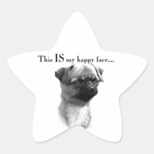 Brüssel Griffon Happy Face Stern-Aufkleber
