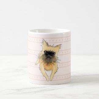 Brüssel Griffon Lying Down Watercolor in Pink Kaffeetasse