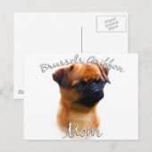Brüssel Griffon Mama 2 Postkarte (Vorne/Hinten)
