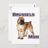 Brüssel Griffon Mama; Mama Brüssel Griffon Postkarte (Vorne/Hinten)