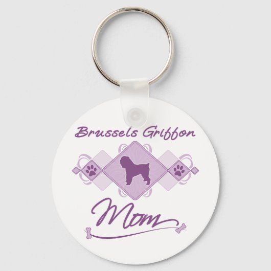 Brüssel Griffon Mama Schlüsselanhänger (Vorderseite)