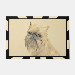 Brüssel Griffon Painting - Niedliche Hundekunst Fußmatte