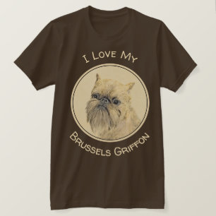 Brüssel Griffon Painting - Niedliche Hundekunst T-Shirt