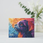 Brüssel Griffon Paper Quilling Art Dog Portrait Postkarte (Stehend Vorderseite)