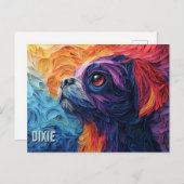 Brüssel Griffon Paper Quilling Art Dog Portrait Postkarte (Vorne/Hinten)