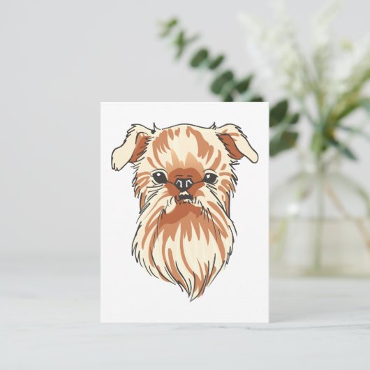 Brüssel Griffon Postkarte (Stehend Vorderseite)