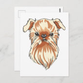 Brüssel Griffon Postkarte (Vorne/Hinten)