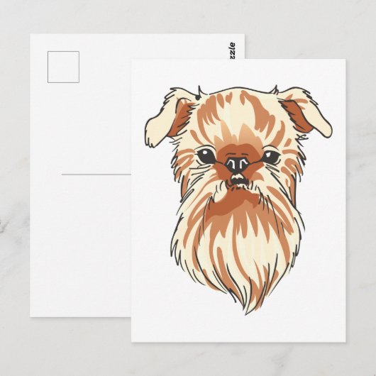 Brüssel Griffon Postkarte (Vorne/Hinten)