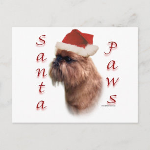 Brüssel Griffon Santa Paws Feiertagspostkarte