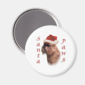 Brüssel Griffon Santa Paws Magnet (Vorderseite/Rückseite)