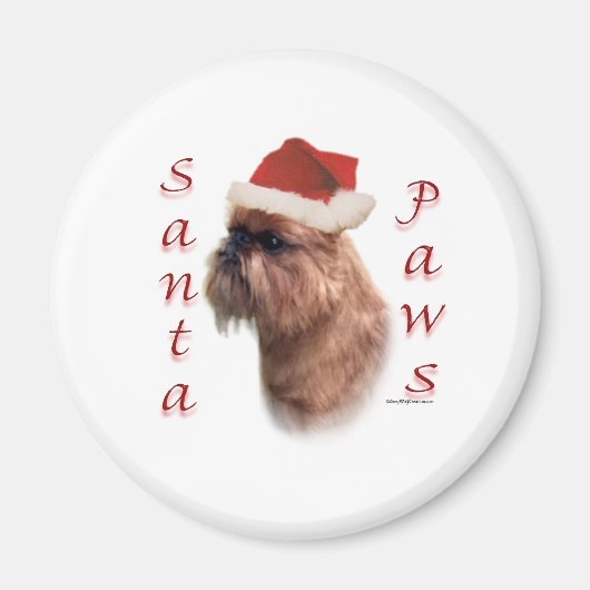 Brüssel Griffon Santa Paws Magnet (Vorne)