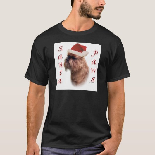 Brüssel Griffon Santa Paws T-Shirt (Vorderseite)