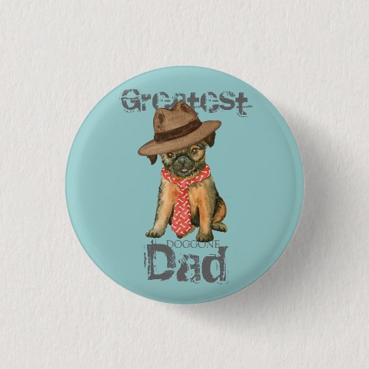 Brüssel Griffon Vater Pinback Button (Vorderseite)
