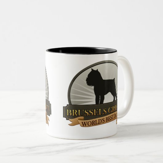 Brüssel Griffon Zweifarbige Tasse (VorderseiteRechts)