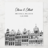 Brüssel Hochzeit Belgien Personalisiert Weinetikett (Einzelnes Label)