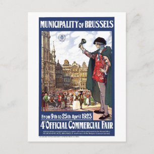 Brüssel, Innenstadt, kommerziell Messe, Vintag Postkarte