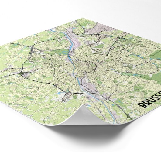 Brüssel-Karte Poster (Ecke)