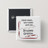 Brüssel-Reise-Leash - Schaltfläche Button (Vorne & Hinten)