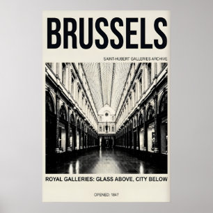 Brüssel Reiseplakat, Glasarkade, Vintage Poster