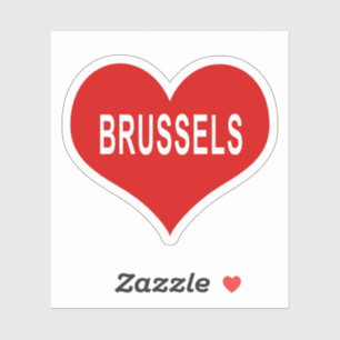 BRÜSSEL Rote Liebe Herz Vinyl Sticker