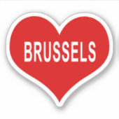 BRÜSSEL Rote Liebe Herz Vinyl Sticker (Vorderseite)