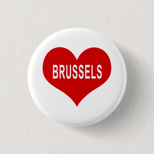 BRÜSSEL Rotes Liebe Herz Button (Vorderseite)