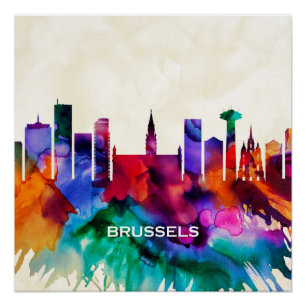 Brüssel Skyline Poster