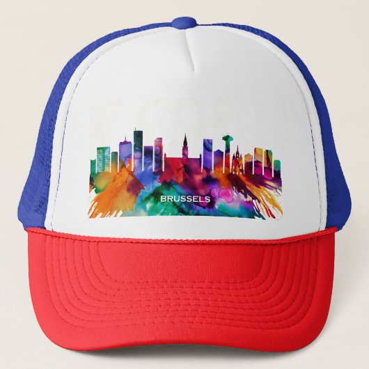 Brüssel Skyline Truckerkappe (Vorderseite)