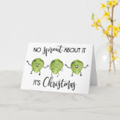 Brussel sprießen lustige Weihnachtsgrün Karte (Gelbe Blume)