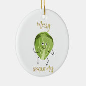 Brussel sprießen lustige Weihnachtsgrün Keramik Ornament (Rechts)