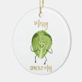 Brussel sprießen lustige Weihnachtsgrün Keramik Ornament (Links)