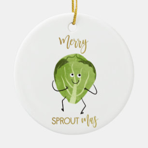 Brussel Spross lustige Weihnachtsgrün Keramik Ornament
