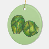 Brüssel Sprouts Grüner Gemüsegarten Keramik Ornament (Links)