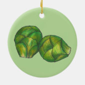 Brüssel Sprouts Grüner Gemüsegarten Keramik Ornament (Hinten)