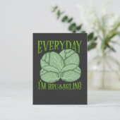 Brussel Sprouts Pflanze Veganismus Pub Veganer Spa Postkarte (Stehend Vorderseite)