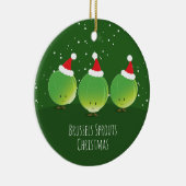 Brüssel Sprouts Weihnachtsmannmütze Grüne Ernährun Keramik Ornament (Rechts)
