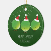 Brüssel Sprouts Weihnachtsmannmütze Grüne Ernährun Keramik Ornament (Links)