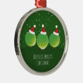Brüssel Sprouts Weihnachtsmannmütze Weihnachten Ornament Aus Metall (Rechts)