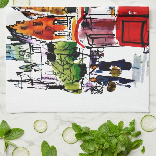 Brüssel-Stadt Geschirrtuch (Gefaltet)