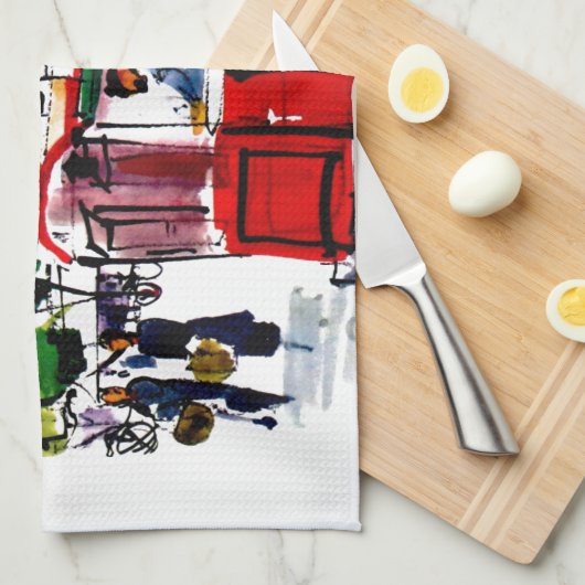 Brüssel-Stadt Geschirrtuch (Viertel Falte)