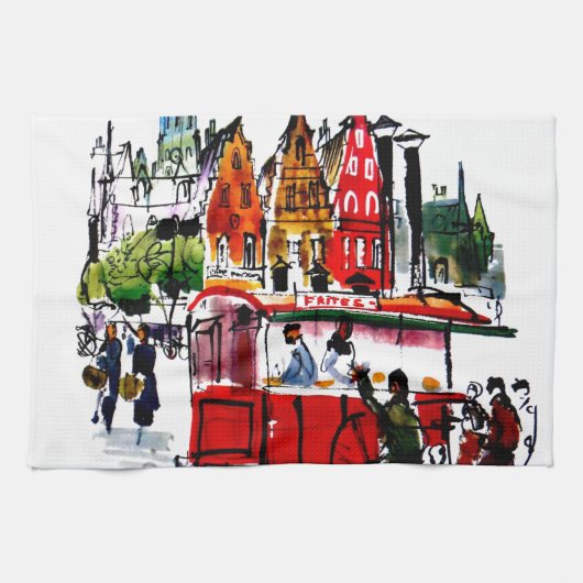 Brüssel-Stadt Geschirrtuch (Horizontal)