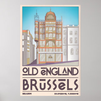Brüssel Stadtposter stilisierte Straßenansicht Poster