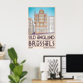 Brüssel Stadtposter stilisierte Straßenansicht Poster (Heimbüro)