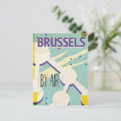 Brüssel Vintages Urlaubspaket Postkarte (Stehend Vorderseite)