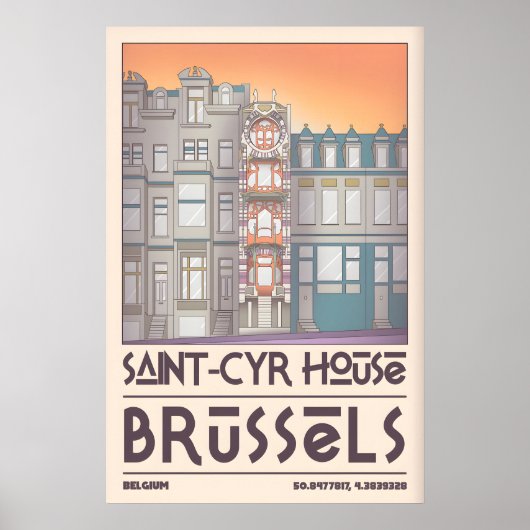 Brüssel Wandkunst Saint Cyr House Fassade Poster (Vorne)