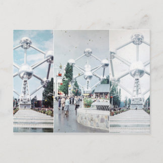 Brüsseler Atomium-FotoCollage Postkarte