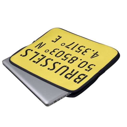 Brüsseler Breitengrad Laptopschutzhülle (Vorne Knopf)