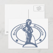 Brüsseler Briefmarke Postkarte (Vorne/Hinten)