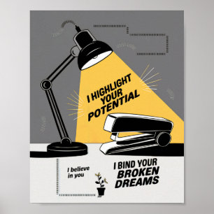 Brüsseler Bürodebatte mit Motivierend Verstecken Poster