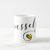 Brüsseler Flagge im Herzen Kaffeetasse (Mittel)